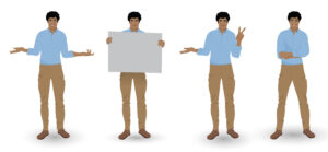 illustration man in different poses