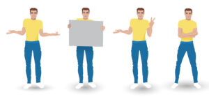 illustration man in different poses